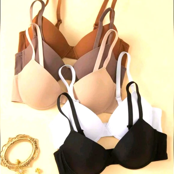 Women's 5 Pack Bras - Black, White, Brown, Tan, Beige - Picture 2 of 6